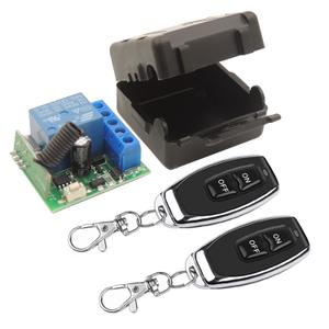 DieseRC 433Mhz Universal Wireless Remote Control Switch DC 12V 1CH RF Relay Receiver Module with 2 Transmitters, EV1527 Learning Code Remote Switch