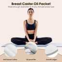 Castor Oil Pack Wrap, 8 Pcs Organic Cotton Castor Oil Pack Kit for Liver Detox, Stomach, Belly, Neck, Breast, Knee - Reusable Pads Kit for Hot/Cold Compress with Adjustable Elastic Strap (Gray)