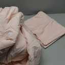 Anluoer Queen Comforter Set 7 Piece, Pink Bed in a Bag with Comforters, Pillow Shams, Pillowcases, Flat Sheet, Fitted Sheet