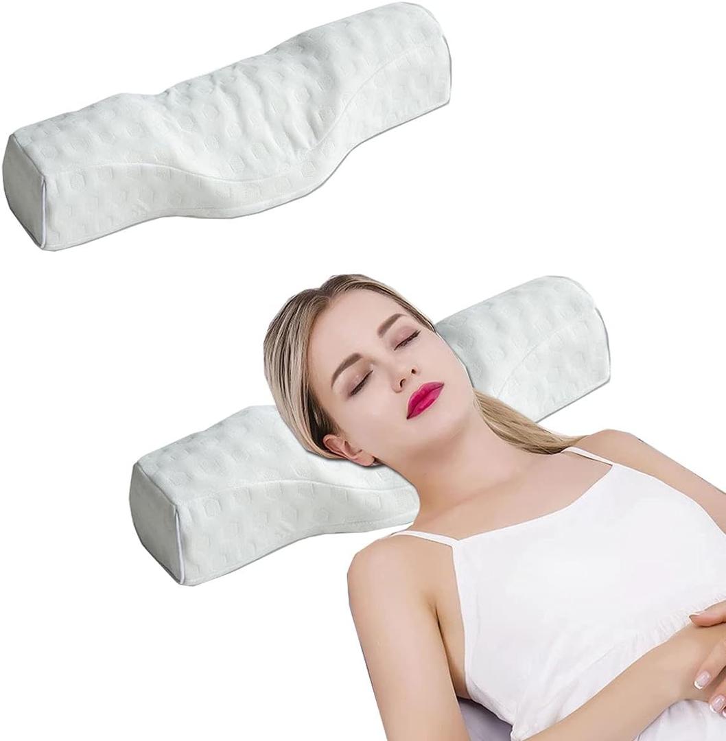 Cervical Neck Pillow for Sleeping, Memory Foam Neck Roll Pillow for Stiff Neck Pain Relief, Neck Support Pillow Bolster Pillow for Bed for Side Sleepers Back Sleeper. (White)