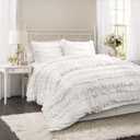 Lush Decor Belle 4 Piece Comforter Set, King, White
