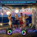 JYX Karaoke Machine, 2 Wireless Microphones, Portable Bluetooth 5.3 PA Speaker with Disco Lights, Smart TV Compatible, Upgraded Subwoofer, Bass Boost & Echo, TF/USB/AUX/FM, Home & Outdoor Party