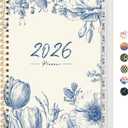 2026 Planner, Weekly and Monthly Calendar Planner for Women, Jan 2026 - Dec 2026, Hardcover Planning Agenda book with Tabs, Spiral Bound, Inner Pocket, Perfect for School Office Supplies, 6.3" x 8.5" - Blue Elegance