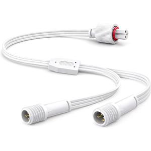 1 to 2 Y-Splitter Fits for Govee Permanent Outdoor Lights IP68 Waterproof 3-Pin Extension Cord (1 Female to 2 Male)