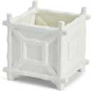 Two's Company Faux Bamboo Cachepot, White
