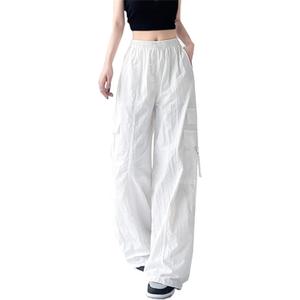 SANGTREE Womens Quick Dry Parachute Cargo Pants (White), Medium