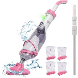 Enhulk Pool Vacuum for Above Ground Pool with a Telescopic Pole, Running time up to 1H, Handheld Rechargeable Pool Cleaner with Powerful Suction up to 18.5 GPM, Ideal for Leaves & Debris, PC10 Pro