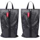 pack all Plus-Sized Shoe Bag for Travel, Water-Resistant Shoe Pouch for Gym, Odor-Resistant Soccer Cleats Bag for Sport (Black, 2-Pack)
