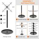 4-Tier Rotating Jewelry Display Stand with 80 Hooks, Earring Display for Vendors Large Capacity Jewelry Rack Keychain Display Necklace Bracelet Holder for Retail-Black