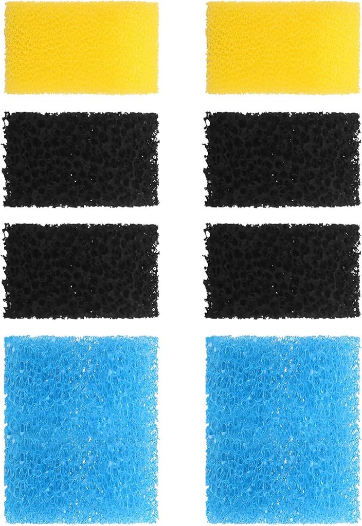 AquaMiracle Aquarium Filter Replacement Sponge, Fish Tank Filter Replacement Parts, Including 2 x Coarse Sponge, 2 x Fine Sponge & 4 x Carbonized Sponge, for 40-150 Gallon (for Model: HCF-314F)