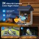 Smart Bird Feeder with Camera, 1.8L Solar Powered Bird Feeders for Outdoors, 2K AI Identify 10,000+ Birds Species, Birds Feeder Camera IP65 Instant Notification, Ideal Gift for Avian Lovers
