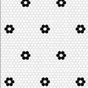 Itsy Bitsy Mini Black and White Hexagon Flower Tile Dollhouse Flooring Wallpaper 1:12 Scale Peel and Stick 12In x 18In Self-Adhesive, SF-O-WAL1597-PS-L