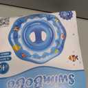 Swimbobo Inflatable Baby Swimming Float with Safe Seat for Age 6-36 Months Toddler (Blue Ocean)