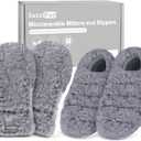 SuzziPad Microwave Heated Gloves and Microwavable Slippers for Discomfort Soothing, Foot Heating Pads for Cold Day, Heated Mittens for Fatigue Hands, Thoughtfully Warm Option for Elderly, L