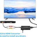 Tengchi RCA to HDMI Converter, Composite to HDMI Adapter Support 1080P PAL/NTSC Compatible with PS one, PS2, PS3, STB, Xbox, VHS, VCR, Blue-Ray DVD Players