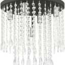 Livex Lighting 5 Light Black Flush Mount, 13.75 x 13.75 x 13.75