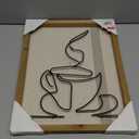 Metal Coffee Wall Art, Metal Coffee Cup Decor, Coffee Bar Sign, Large Coffee Wall Art, Hot Coffee Minimalist Line Art, Coffee Silhouette, Kitchen Wall Decor, Gift for Coffee Lover (Black, 19"x10"/47x25cm)