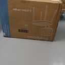 Sweetcrispy Dining Chairs Set of 2, Upholstered Mid Century Modern Kitchen Dining Room Accent Chairs with Faux Leather Cushion Seat & Metal Legs for Kitchen, Living Room - Brown