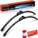 2 x A-Premium 28" + 28" Windshield Wiper Blades with Wear Indicator & Towel