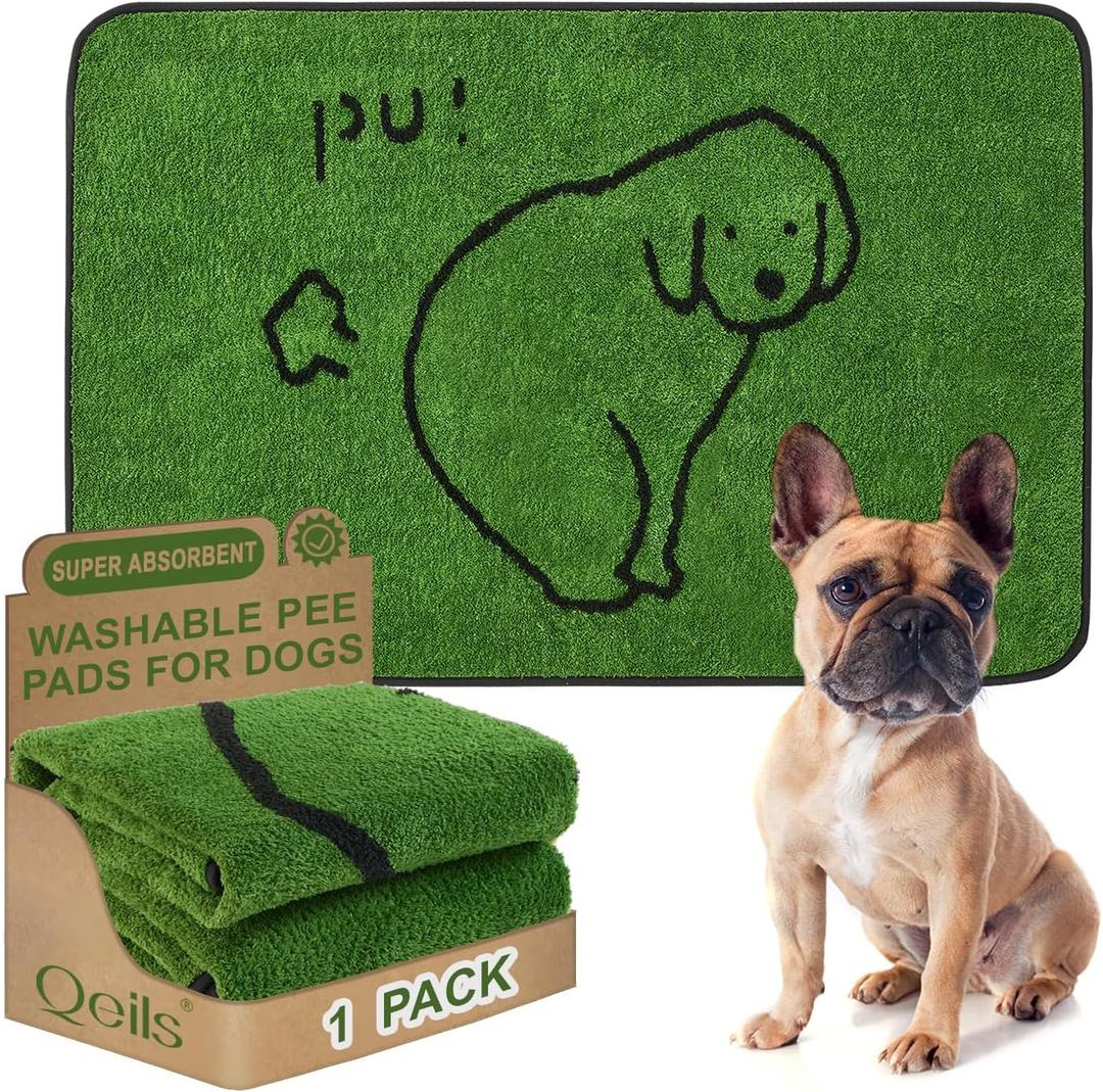 Qeils Reusable Puppy Pads, Washable Pee Pads for Dogs 2 Pack Durable Absorbent Leakproof Dog Training Pads for Home or Travel, Non-Slip Wee Wee Pads Potty Pads 36"x24"