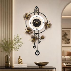 Large Wall Clock Silent Quartz Pendulum Modern Wall Decor 18.8x29.5in