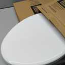 Mayfair Linden Slow Close Toilet Seat, Non Slip Heavy Duty Wood, Easy Install, Made in USA, Elongated, White, 2 Pack