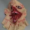 Vampire Mask with Sharp Teeth, Scary Latex Adults Demon Monster Face Masks for Cosplay Party Props - Light Brown