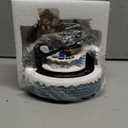 Animated Collection Figurines Musical Santa Clau Christmas Village Houses with Rotating Train, Lighted Christmas Collection Figurines for Home Tabletop Decorations Ornaments Gifts