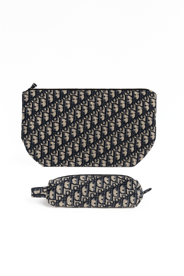 Travel Makeup Bag for Women, Large Capacity Checkered Cosmetic Bags, Portable Pouch Open Flat Toiletry Bag, Make up Organizer