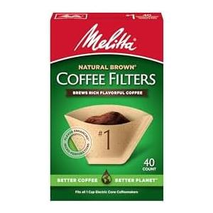 Melitta #1 Cone Coffee Filters, Unbleached Natural Brown, 40 Count (Pack of 10) 480 Total Filters Count 