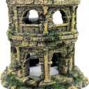 M2cbridge Antique Roman Column Ruins European Castle Aquarium Decorations Fish Tank Hideout Rocks (Roman Column Round)