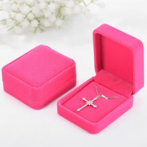 Sureio 24 Pcs Valentine's Day Velvet Jewelry Gift Boxes Bulk for Necklace Pendant Ring Earring Display Case Wedding (Hot Pink)