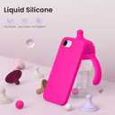 ORNARTO Compatible with iPhone 17e Case and for iPhone 16e Case 6.1", Liquid Silicone 3 Layers Full Covered Soft Gel Rubber Shockproof Cover, Protective Phone Cases for 16e & 17e-Hot Pink