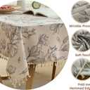 Farmhouse Wipeable Tablecloth Vinyl Waterproof Coating Spill-Proof Table Cover Cotton Linen Backing Slip Resistant Flower Tabletop Kitchen Party Table Décor Rectangle, 55"×102"(8-10 Seats)