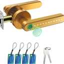 Fingerprint Door Lock Biometric Door Knob with Keypad Keyless Entry, Door Locks for Bedrooms, Home Hotel Office Apartment Gold