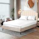 Ersmak Silk Satin Fitted Sheet, Soft Deep Pocket Bottom Luxury Full Fitted Sheet, Wrinkle Free, Breathable, Fade Resistant - Ivory White