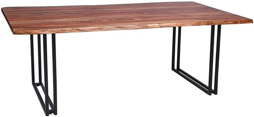 Porter Designs Manzanita Live Edge Solid Acacia Wood Dining Table, Brown (Mahogany)