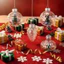 48 Pcs Christmas Fillable Ornaments Ball 3.15 Inch Clear Plastic Ornaments DIY Craft Transparent Ball for Christmas Wedding Xmas Holiday Party Tree Decor Home (Iridescent)