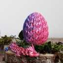 2 x 3D Printed Dragon,Easter Eggs,Easter Basket Stuffers for Teens,Dragon Eggs with Dragon Inside,Dragon in Egg Fidget Toy,Easter Gifts-Laser Purple