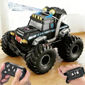 Dual Remote Control RC Car with Magic Gesture Wristband & 40+ Min Play, 1:18 Fully Submersible Waterproof All Terrain 4WD Monster Truck, Amphibious Toy Crawler Gift for Boys Girls Ages 6-12-Black