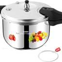 Small Pressure Cooker Stainless Steel, Deeluban 3.17 Quart Thickened Pressure Cooker with Safety Valves Safeguard Devices, Even Heat Distribution, Compatible with Gas & Induction Cooker 1-2 people Use
