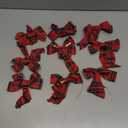 WILLBOND 9 Pieces Christmas Plaid Bow Red and Green Plaid Bow Christmas Tree Ornament Bows for Christmas Tree Home Decor, 5 x 7 Inch