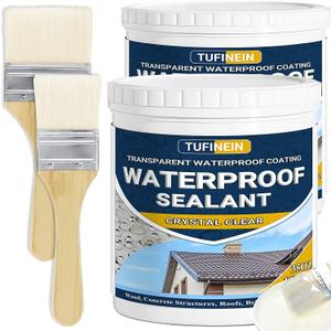 Waterproof Sealant 70oz Clear, TUFINEIN Transparent Waterproof Coating Water-Based Invisible Agent Roofs, Walls, Garden, Terraces Indoor & Outdoor