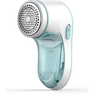 Fabric Shaver, Lint Remover for Clothes, Effectively and Quickly Remove Pills, Sweater Shaver with Stainless Steel 3-Leaf Blades and Safety Lock Protection.(Blue & White)