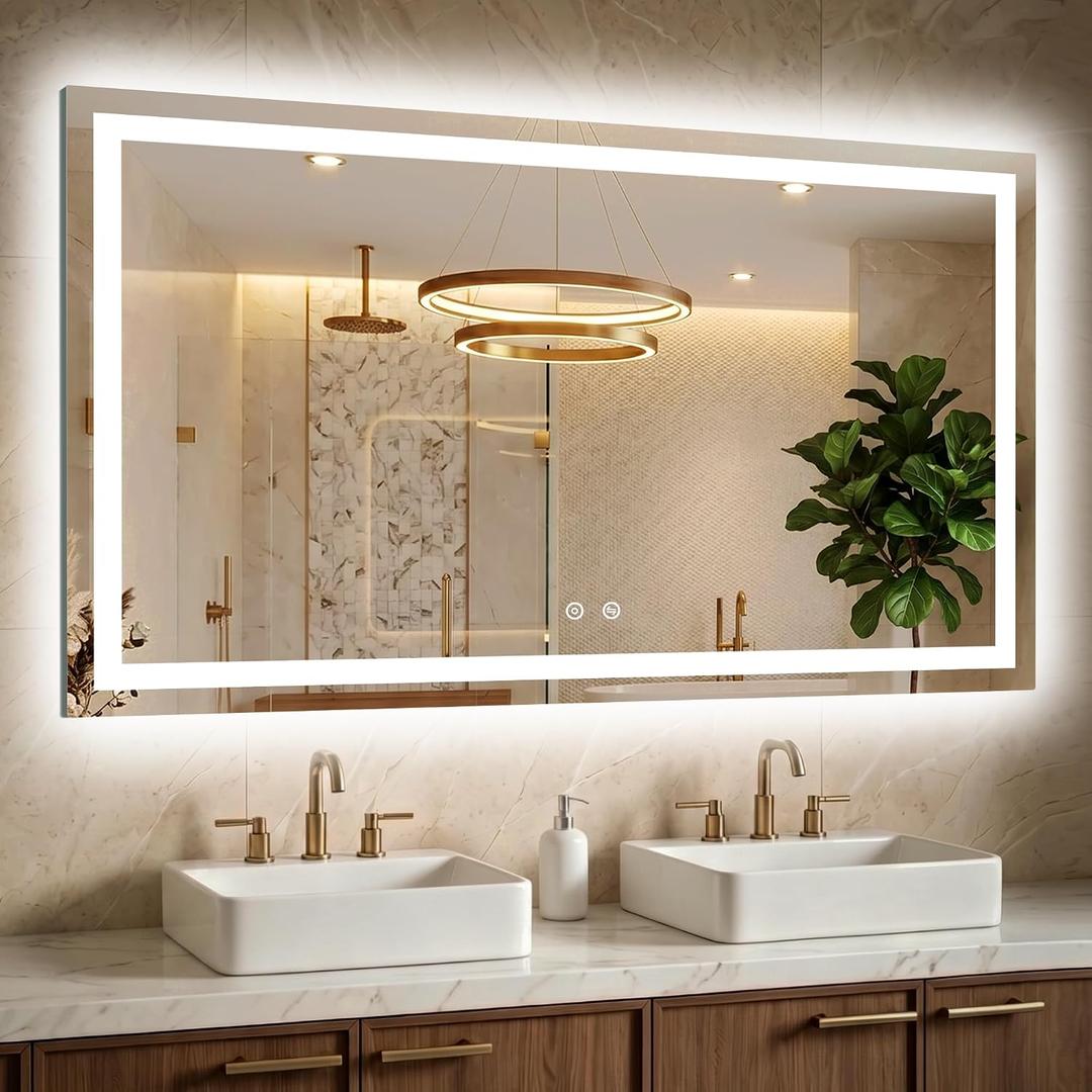 30x50 LED Bathroom Mirror with Lights, Lighted Vanity Mirror for Wall