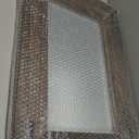 YOSHOOT Rustic Wooden Framed Wall Mirror, Natural Wood Bathroom Vanity Mirror for Farmhouse Decor, Vertical or Horizontal Hanging (26" x 18", Brown)