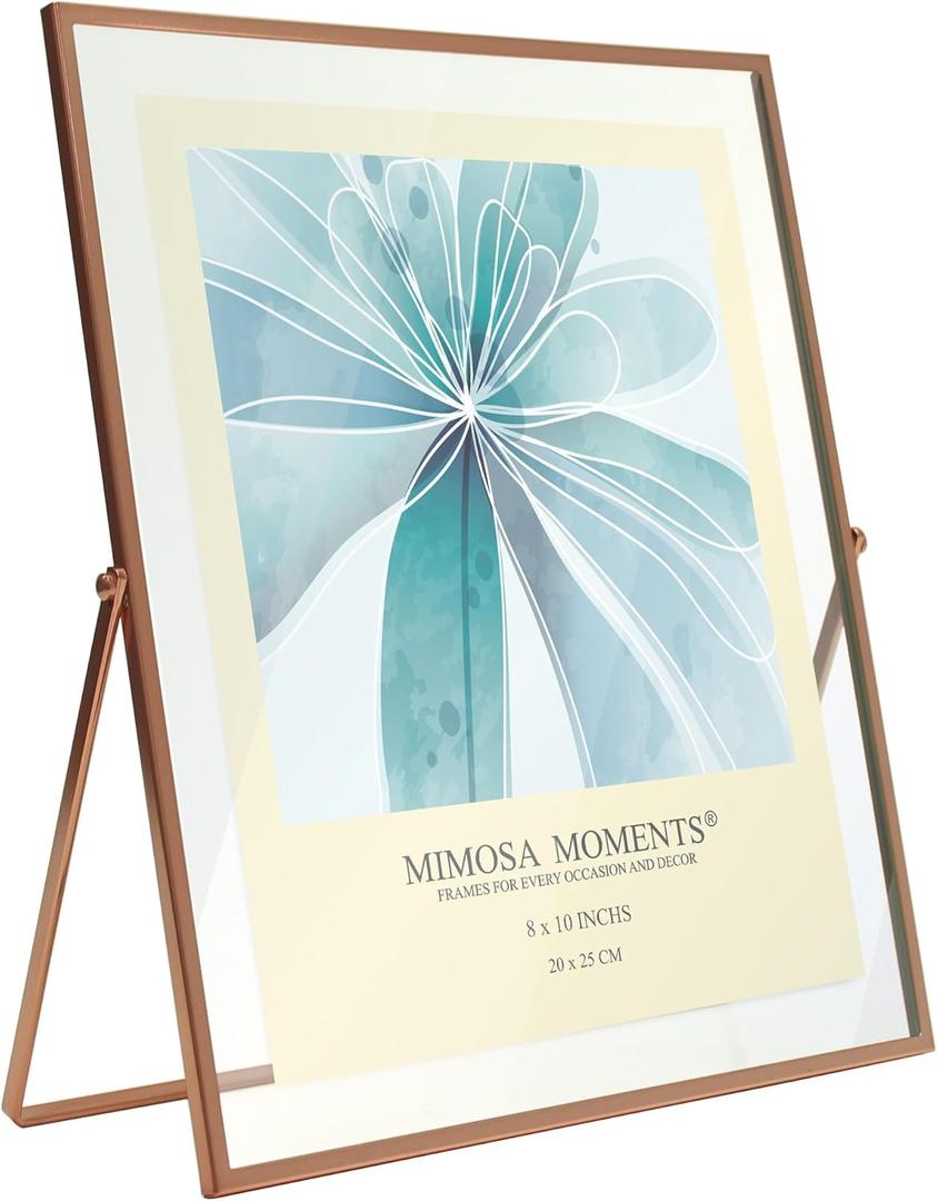 MIMOSA MOMENTS Rose Gold Metal Floating 8x10 Picture Frame