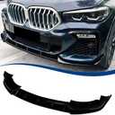 G06 Front Lip Compatible with BMW (2019-2023) X6 G06 M-Sport Model ABS Gloss Black Bumper Spoiler Air Splitter