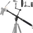 41" Aluminum Tripod Extension arm Retractable Horizontal Center Column arm with 1/4'' and 3/8'' scerws, 360 rotatable for Overhead, Multi-Angle Photography,Load Up to 33lbs,Tripod not Included