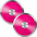 2 Pack 1kg Sports Training Discus for Track and Field, Nylon Practice Discus with Smooth Steel Rim and Center, 1 kg Boys Girls Women Men Discuses Throwing Equipment for Outdoor Beginners (Pink)